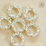  Charm Bạc Cỏ 3 Lá Nhỏ 8mm - Bạc Cao Cấp 