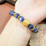  Vòng Tay Kyanite 9mm 4A Phối Charm Lu Thống Tỳ Hưu 