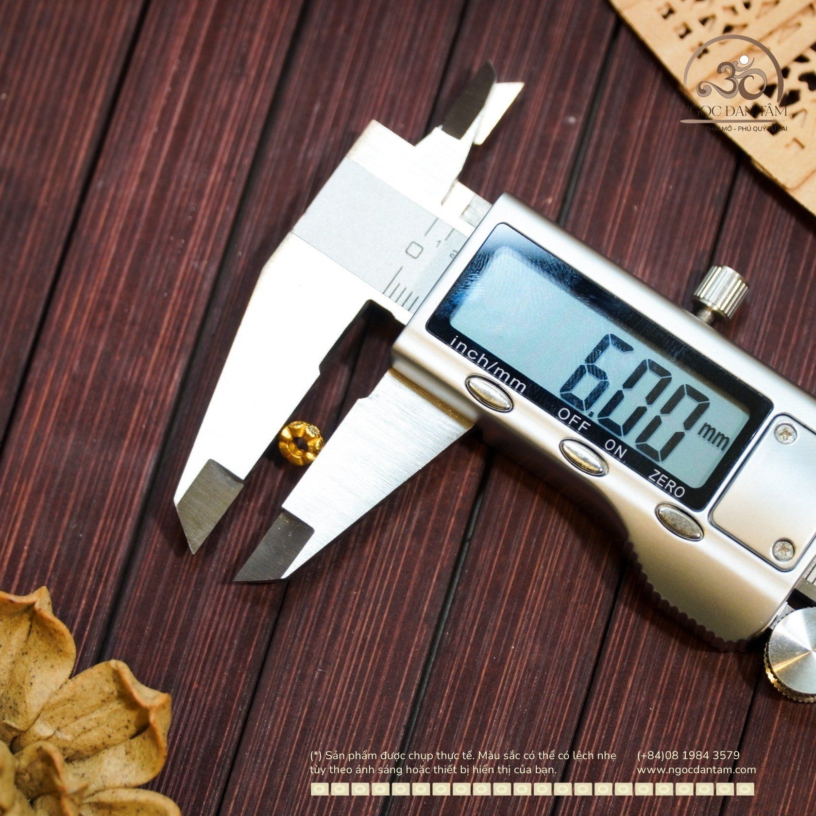  Charm Tròn Gợn Sóng Bạc Mạ Vàng 6mm - Bạc 925 Mạ Vàng Cao 