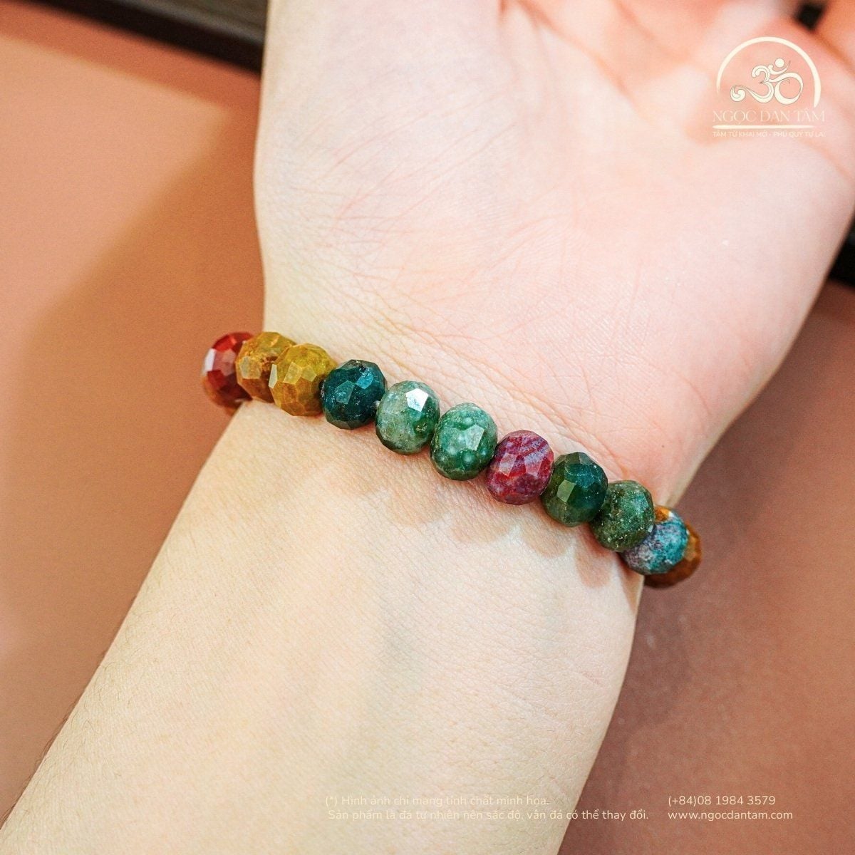  Vòng Tay Mã Não Rêu Thuôn 6x8mm 2A 