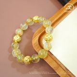  Vòng Tay Tóc Vàng 10mm 7A Phối Charm Cát Tường 