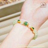  Vòng Tay Prehnite 8mm Phối Charm Hồ Lô 