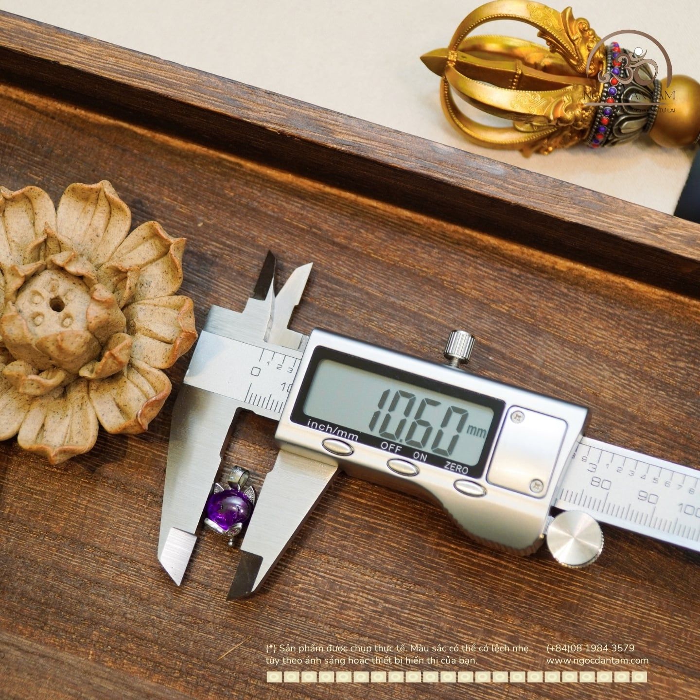  Mặt dây chuyền Hồ Ly Đá Tím 10.60mm - Bạc 925 Cao Cấp 