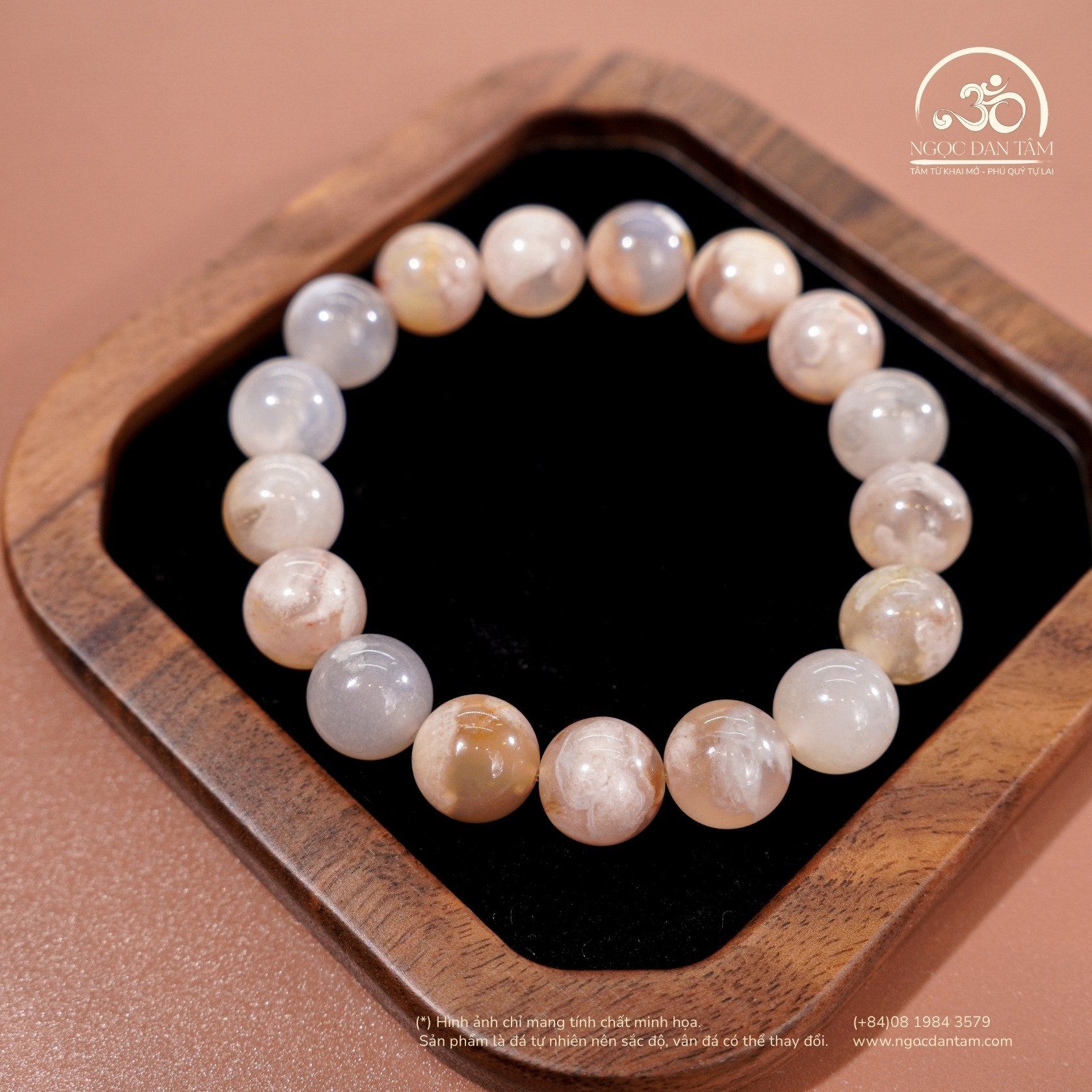  Vòng Tay Mã Não Anh Đào 10mm 3A 