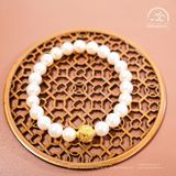  Vòng Tay Ngọc Trai 8mm Phối Charm Cát Tường 