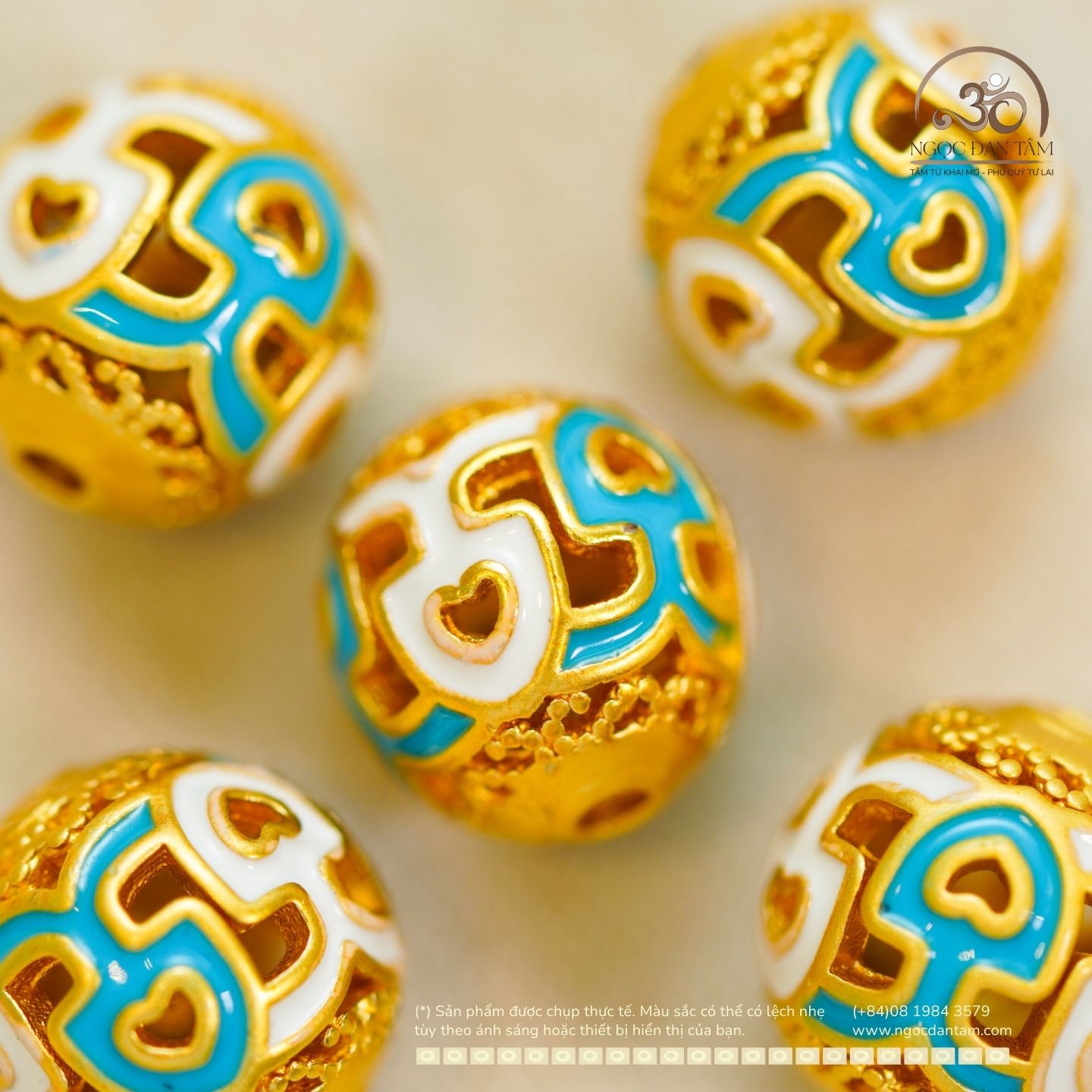  Charm Tròn Kho Báu 9.76mm - Kim Loại Mạ Vàng Cao Cấp 