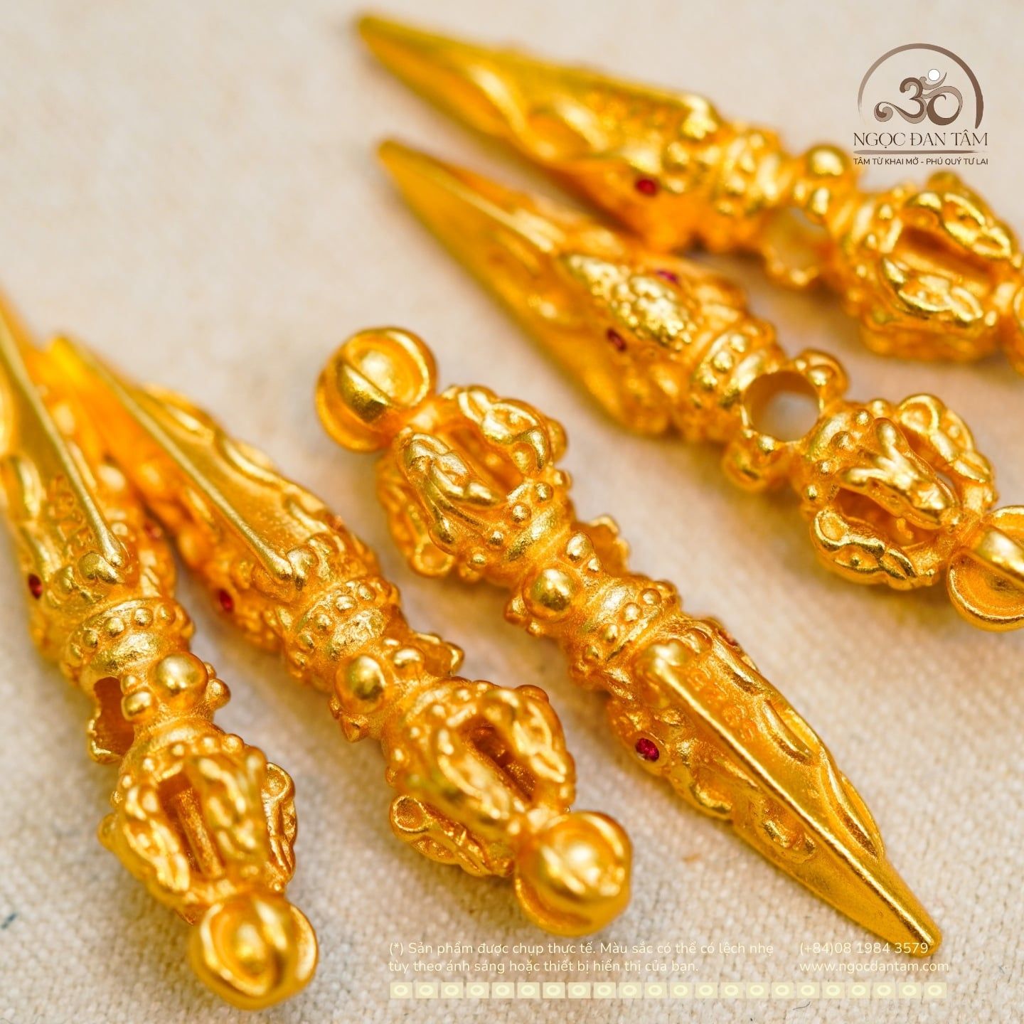  Chày Kim Cang Số 02 - Bạc 925 Mạ Vàng Cao Cấp 