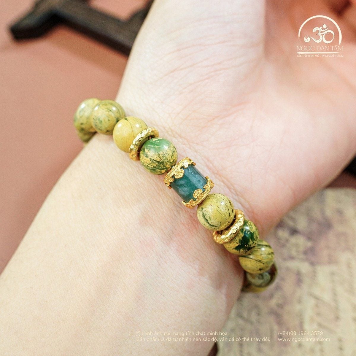  Vòng Tay Green Dragon Phối Charm Lu Thống 8mm 2A 