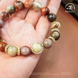  Vòng Tay Đá Gỗ Hóa Thạch 10mm 2A Phối Charm 