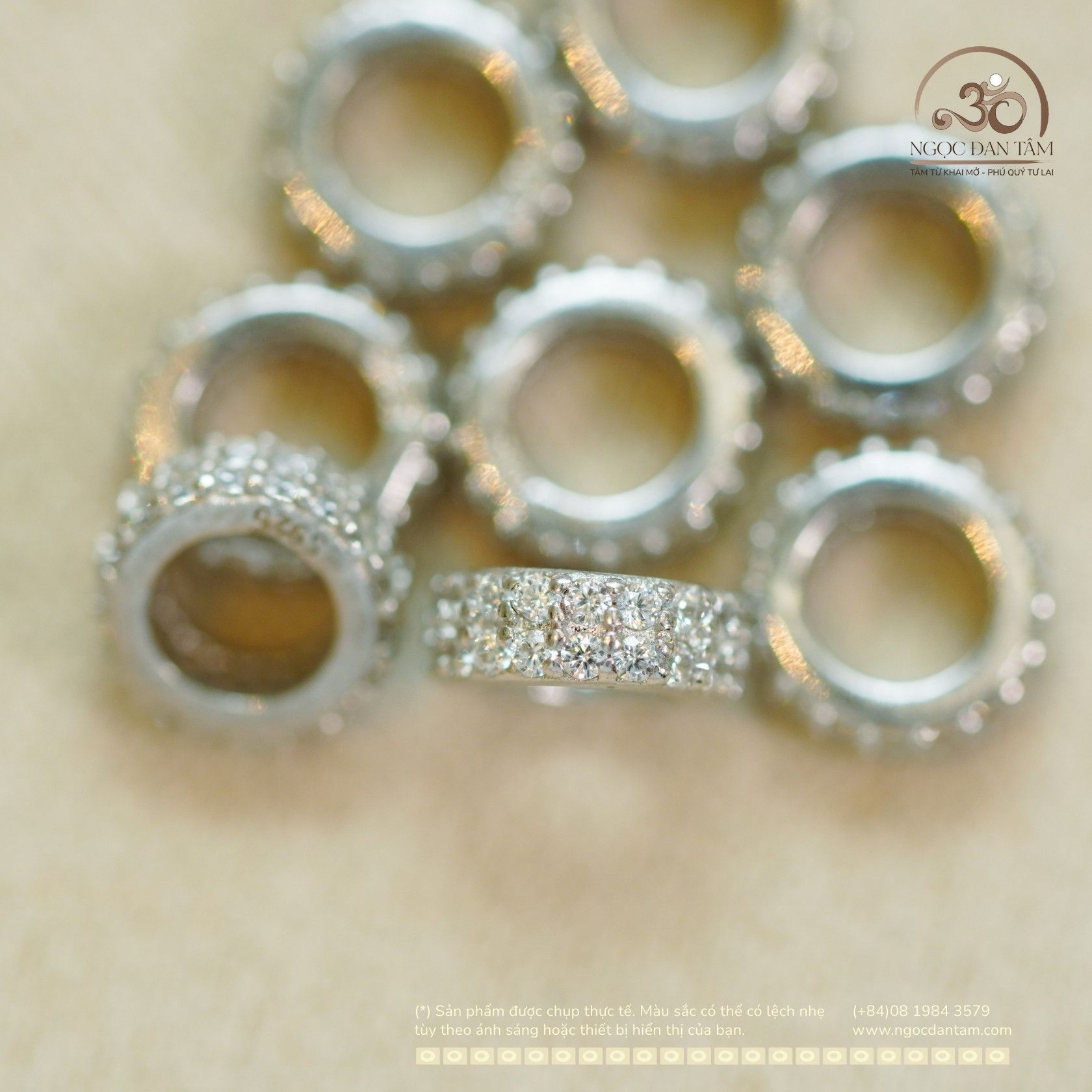  Charm Tròn Bạc 7mm - Bạc 925 Cao Cấp 