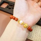  Vòng Tay Hồng Ngọc Cát Tường ( Ngọc Bích Đỏ 7mm 5A ) 