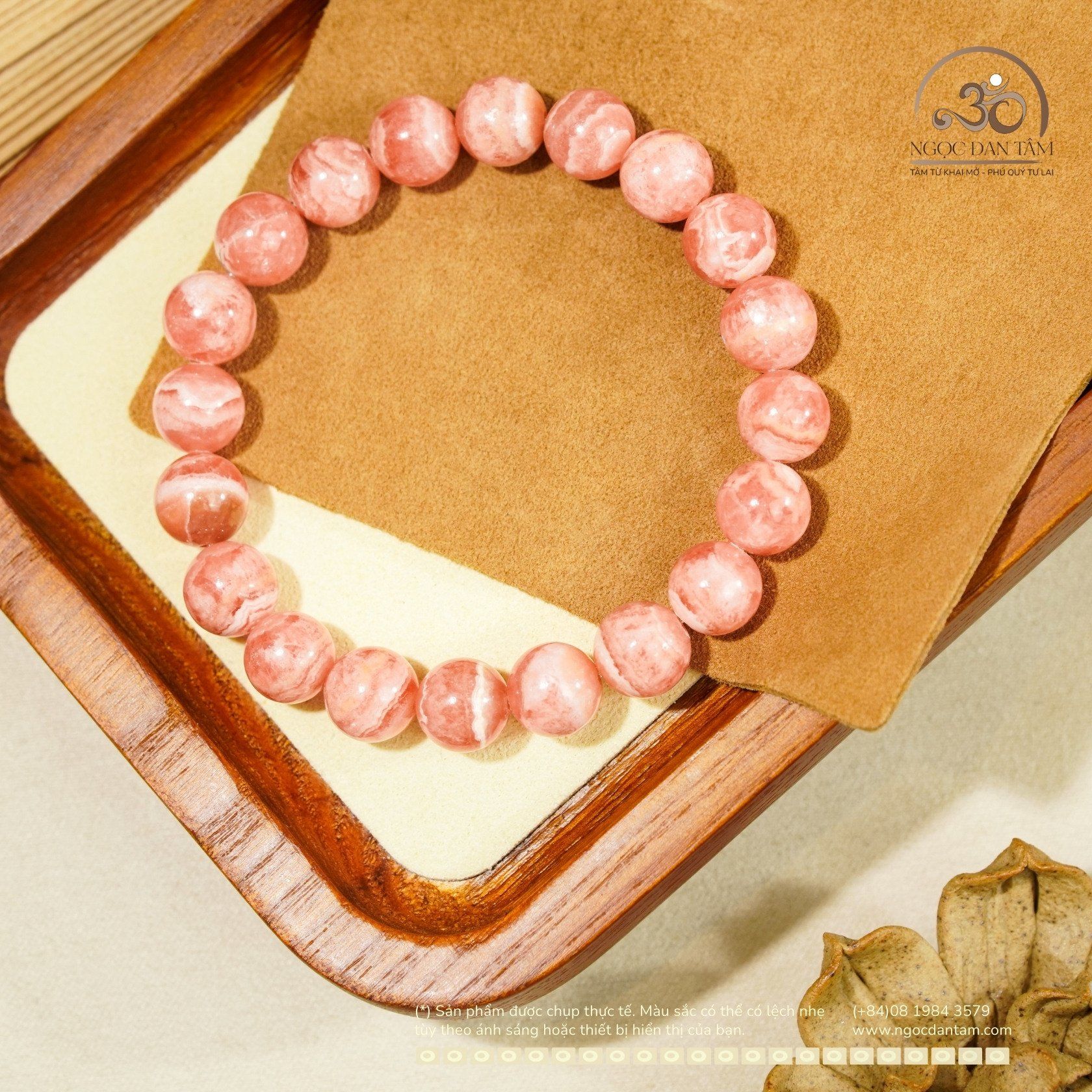  Vòng Tay Đào Hoa 9mm 5A 