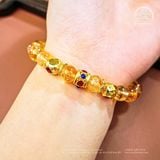  Vòng Tay Đá Thạch Anh Vàng Hoa Bay 8mm 3A Phối Charm Vòng Đính Đá 