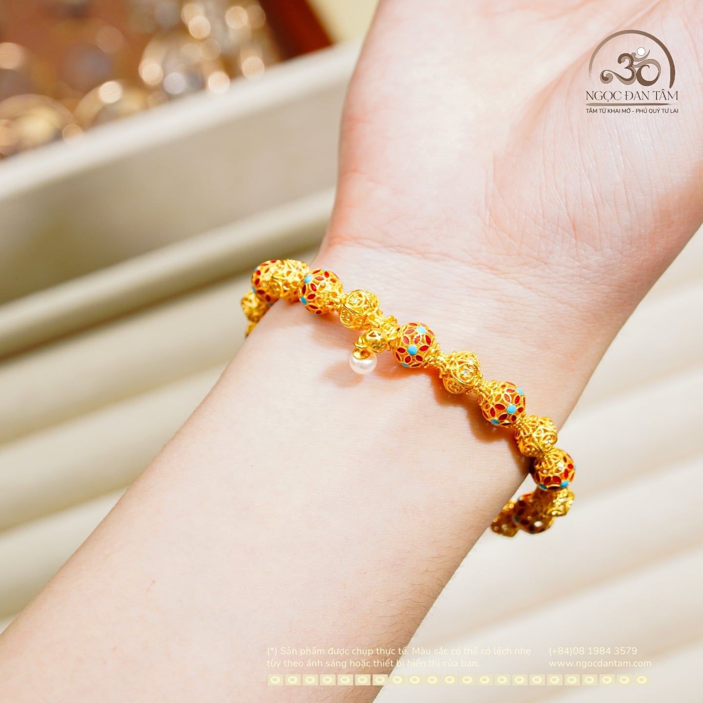  Lắc Tay Bạc Mạ Vàng Phú Quý Cát Tường 