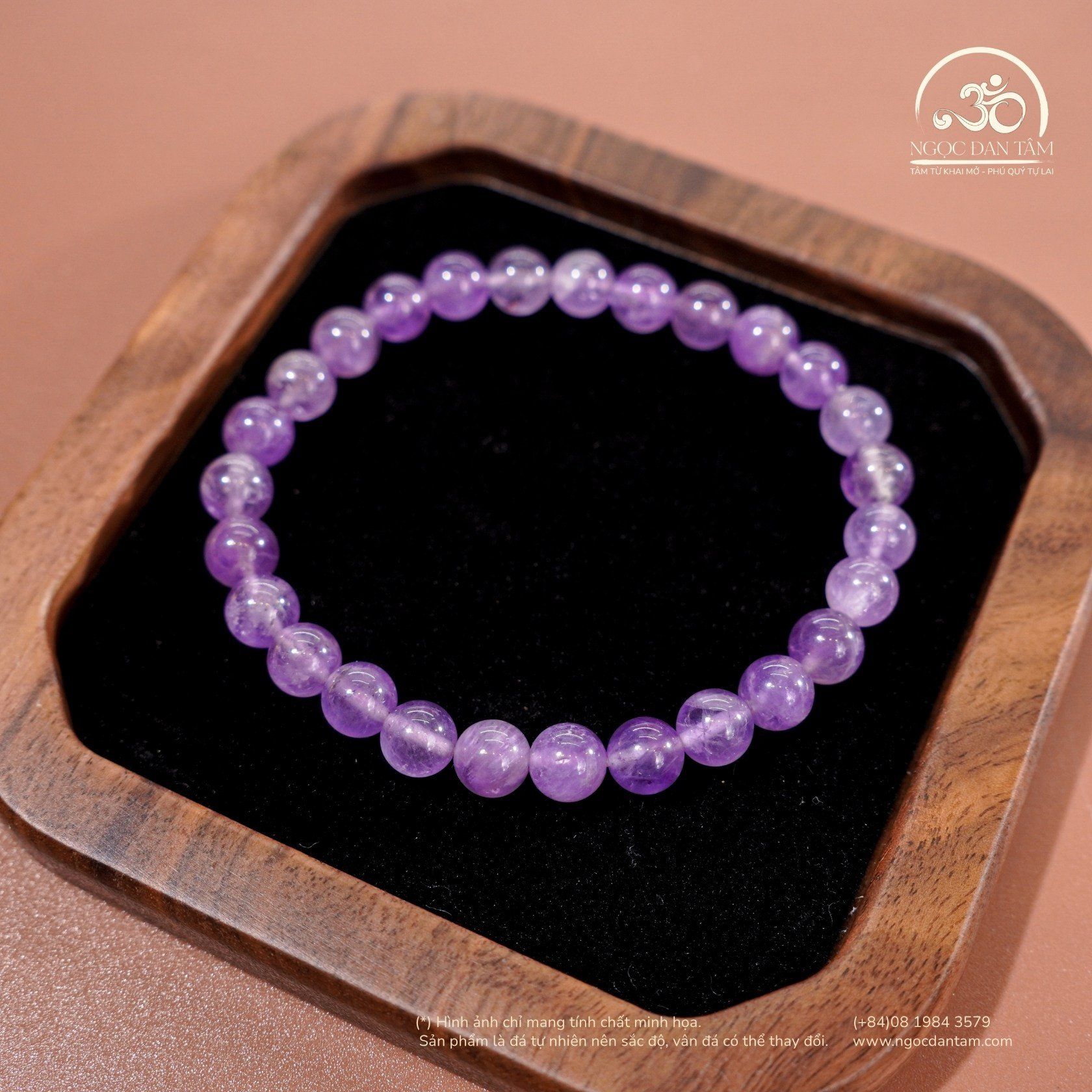  Vòng Tay Thạch Anh Tím 6mm 2A 