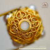  Charm Đệm Túi Cầu Ngọc Trai 11,49mm - Kim Loại Mạ Vàng Cao Cấp 