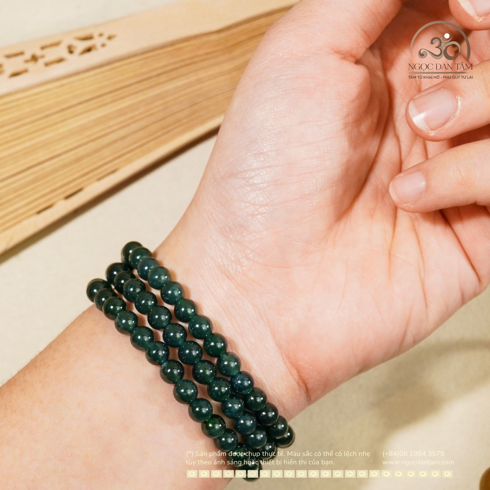  Chuỗi Vòng Tay Lam Ngọc Myanmar 6mm 