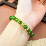  Vòng Tay Ngọc Bích Canada Phối Charm 8mm (5A.2) 