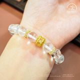  Vòng Tay Đá Thạch Anh Trắng 2A - 10mm  Phối Charm 