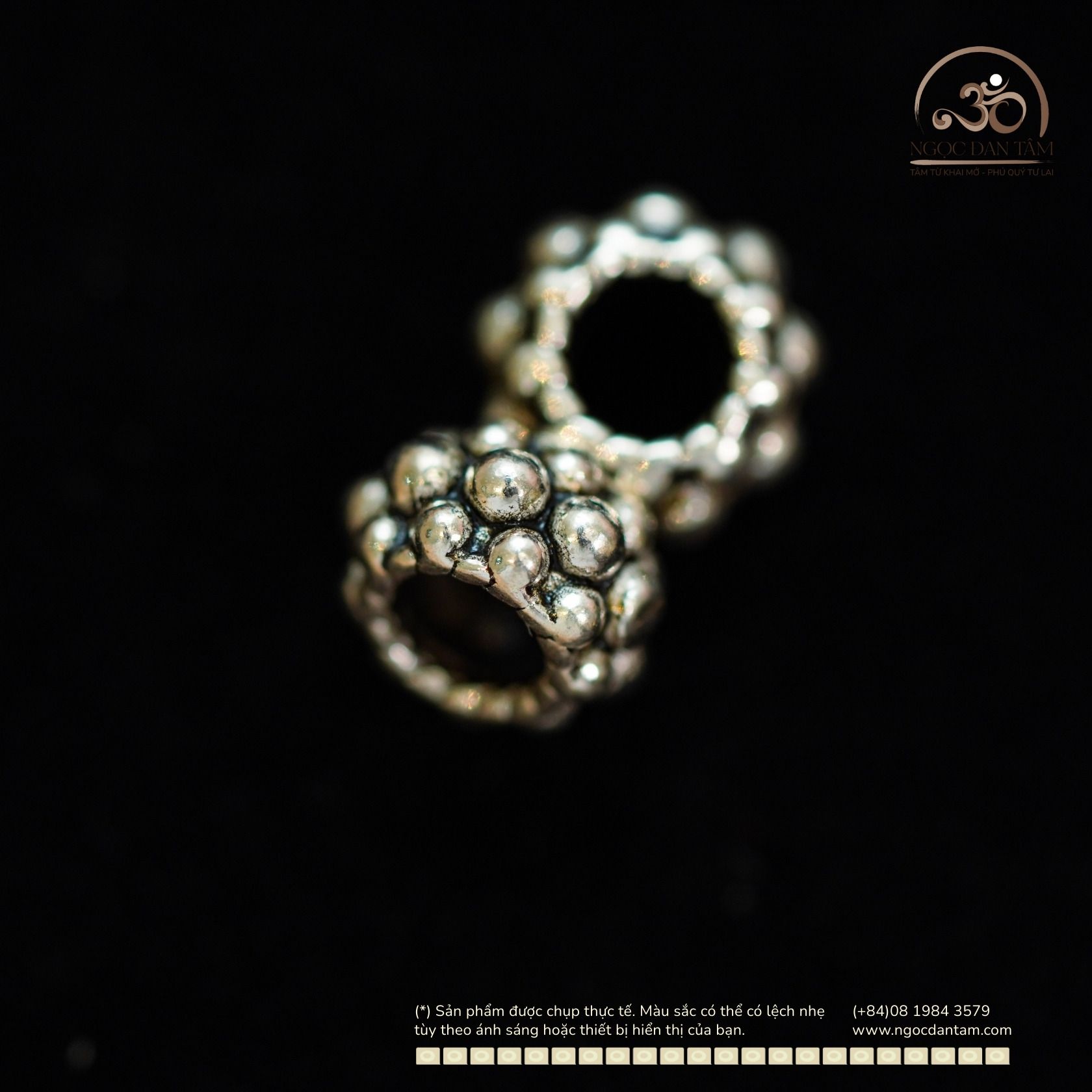  Charm Đệm Vảy Rồng Lớn 7mm - Bạc Cao Cấp 