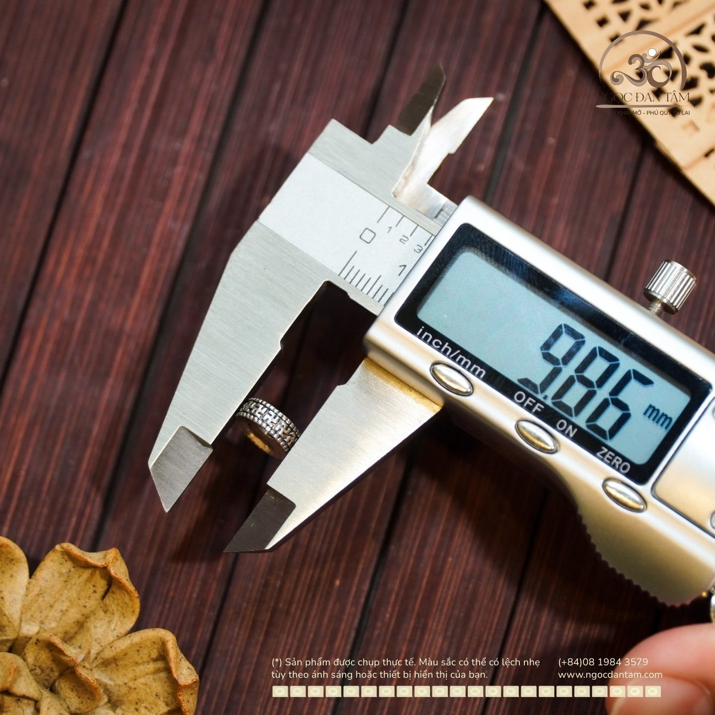  Charm Đệm Chữ Vạn Lớn 10mm - Bạc 925 Cao Cấp 