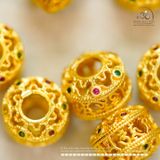  Charm Thùng Đính Ngọc 9,83mm - Kim Loại Mạ Vàng Cao Cấp 