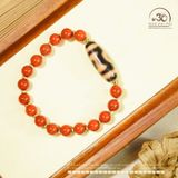  Vòng Tay Dzi Mặt Trời Mặt Trăng Phối Ngọc Bích Đỏ 8mm 