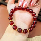  Vòng Tay Đá Garnet 10mm 5A Phối Charm 