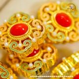  Charm Tường Vân Ngọc Đính 22,87mm (Kim Loại Mạ Vàng) 