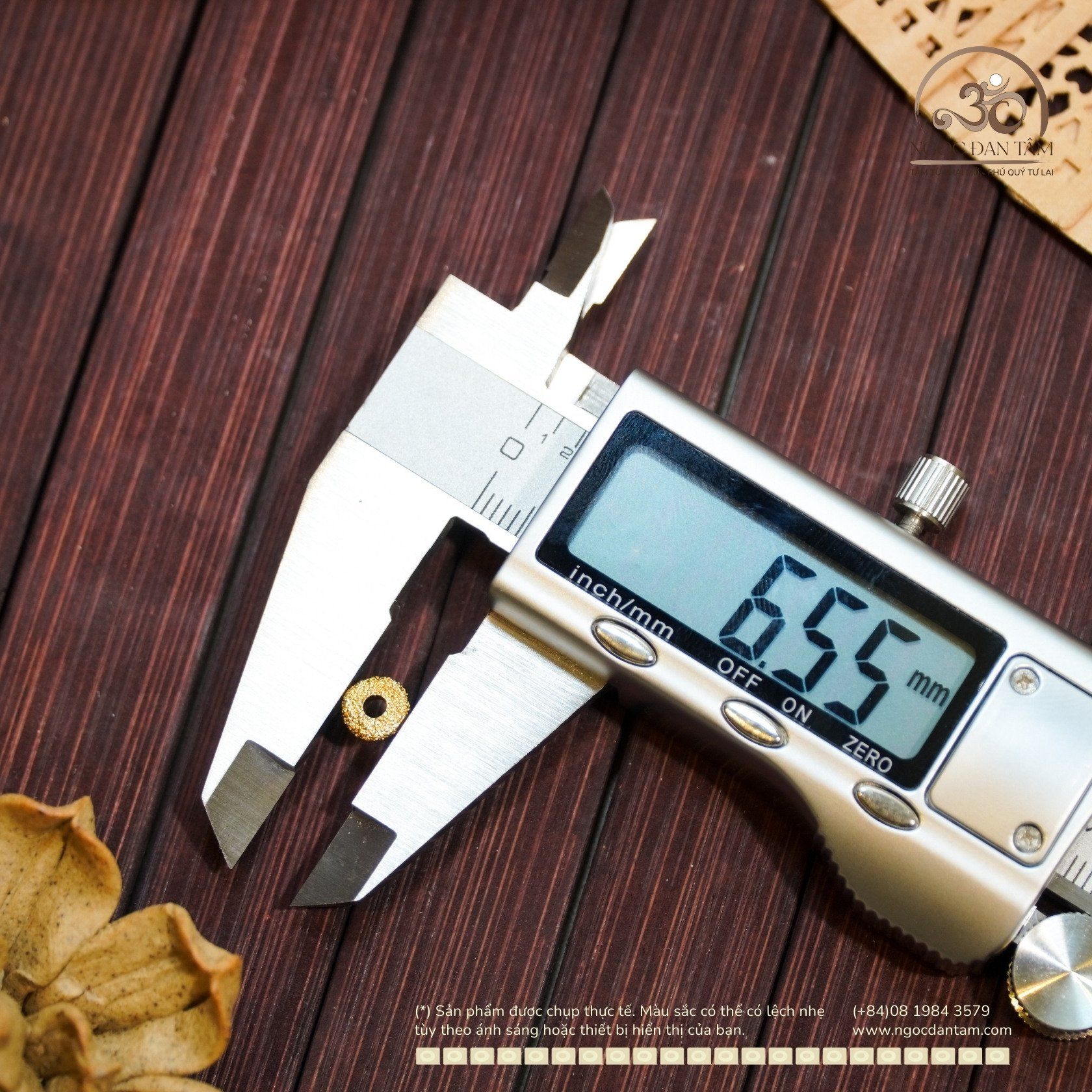  Charm Đệm Mạ Vàng 18k 6,55mm - Kim Loại Mạ Vàng 