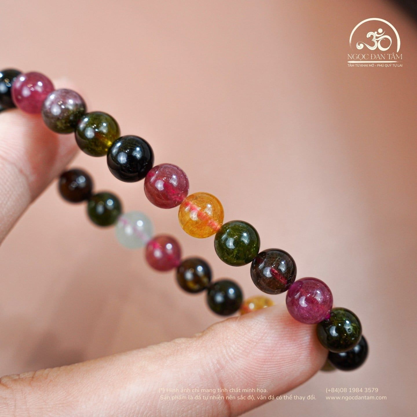  Vòng Tay Đá Tourmaline 7mm 7A 