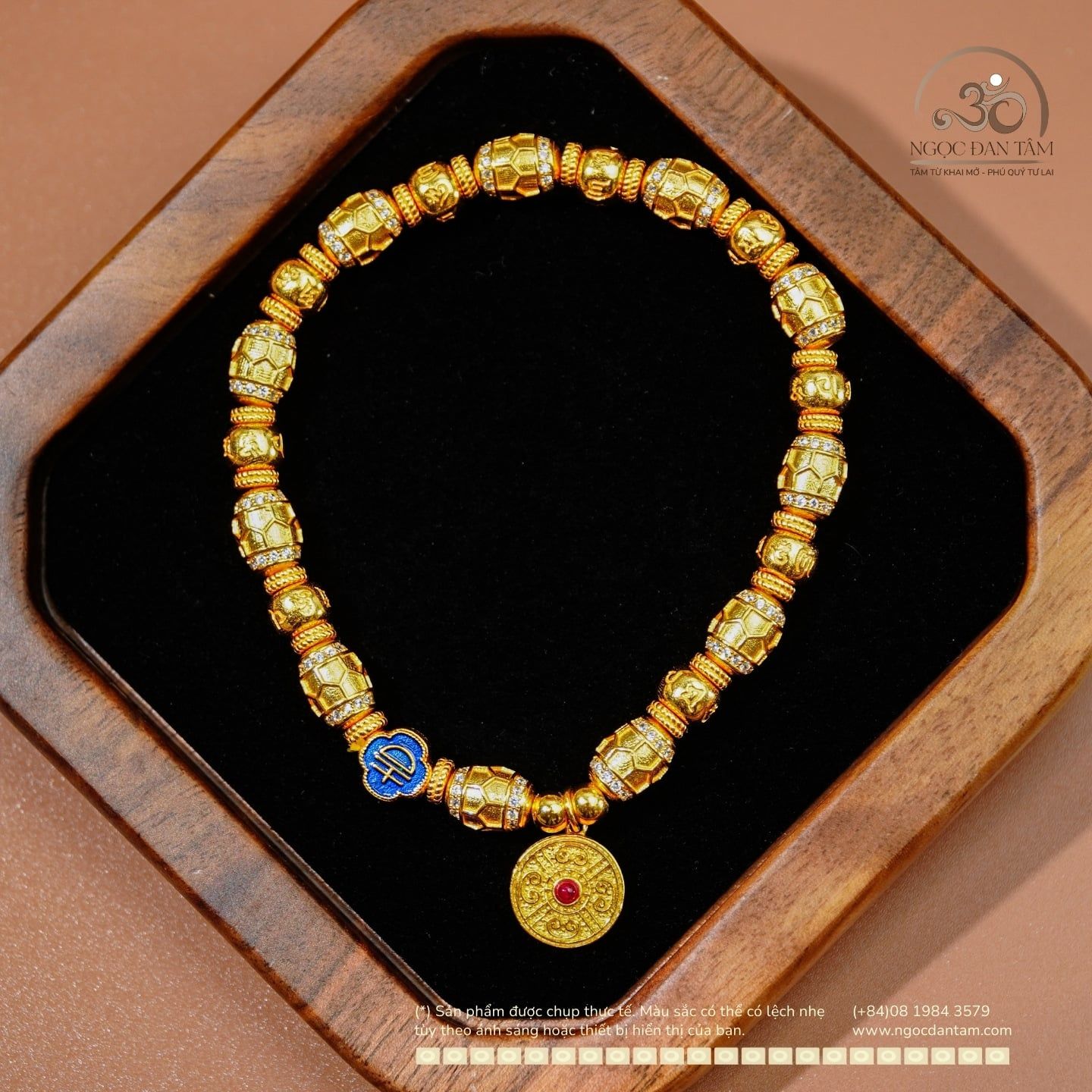  Lắc Tay Bạc Mạ Vàng Mai Rùa Cát Tường 