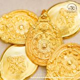  Mặt Dây Chuyền Văn Thù Cửu Cung Bát Quái 12 Cung Hoàng Đạo 17,44mm - Bạc 925 Mạ Vàng Cao Cấp 