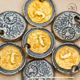  Charm Sư Tử Tuyết 15.58mm - Bạc 925 Mạ Vàng Cao Cấp 