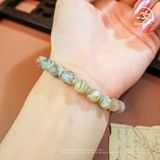  Vòng Tay Đá Mặt Trời Đa Sắc 8mm Phối Charm Mạ Bạc 