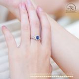  Nhẫn Bạc 925 Đính Đá Sapphire 4x6mm 