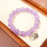  Vòng Tay Song Tâm ( Thạch Anh Tím Lavender 10mm 5A ) 
