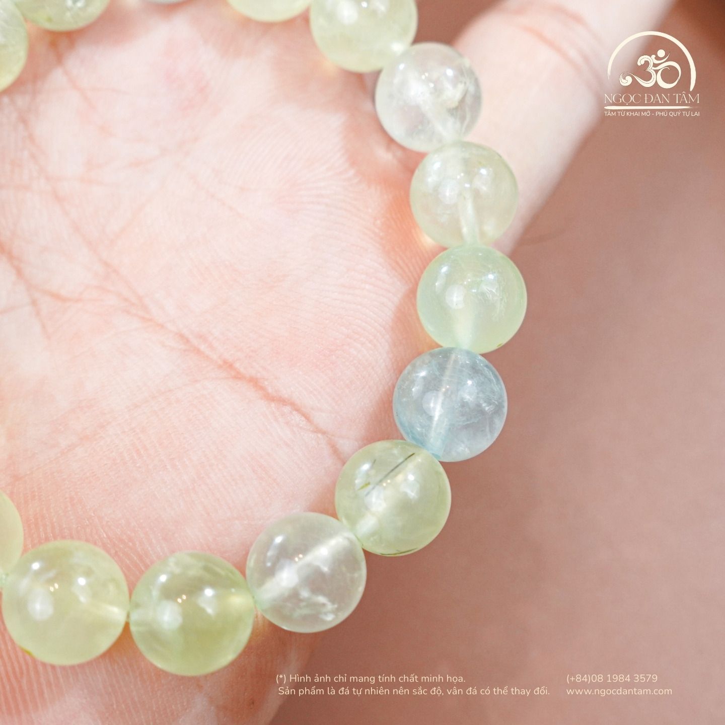  Vòng Tay Đá Prehnite 10mm 2A 