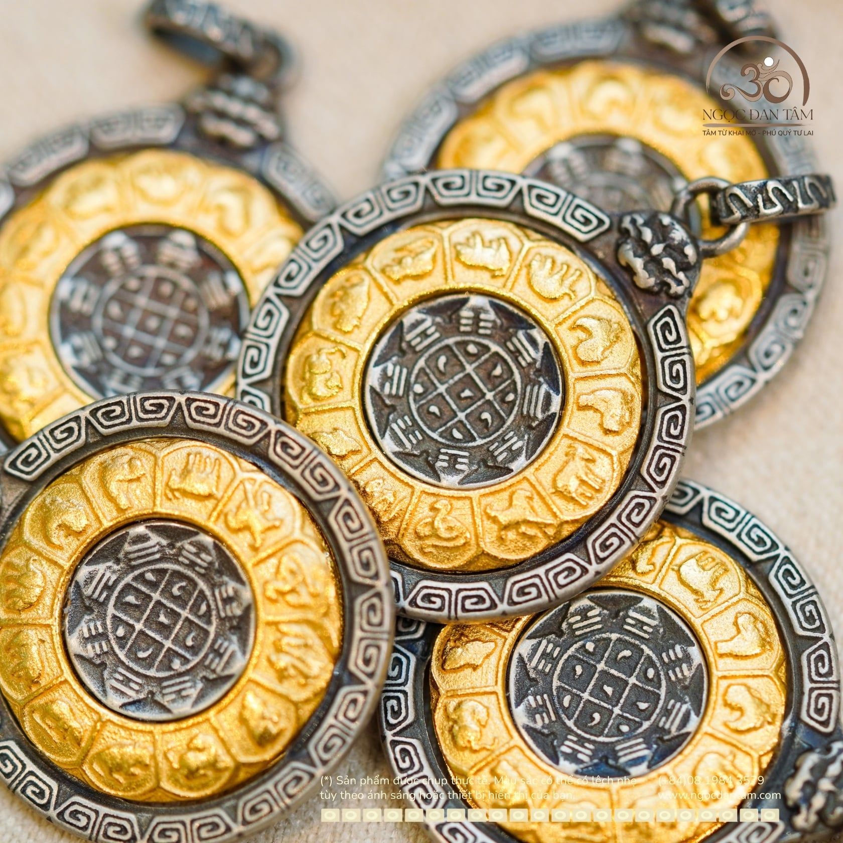  Mặt Dây Chuyền 12 Con Giáp 18,96 - Bạc 925 Mạ Vàng 