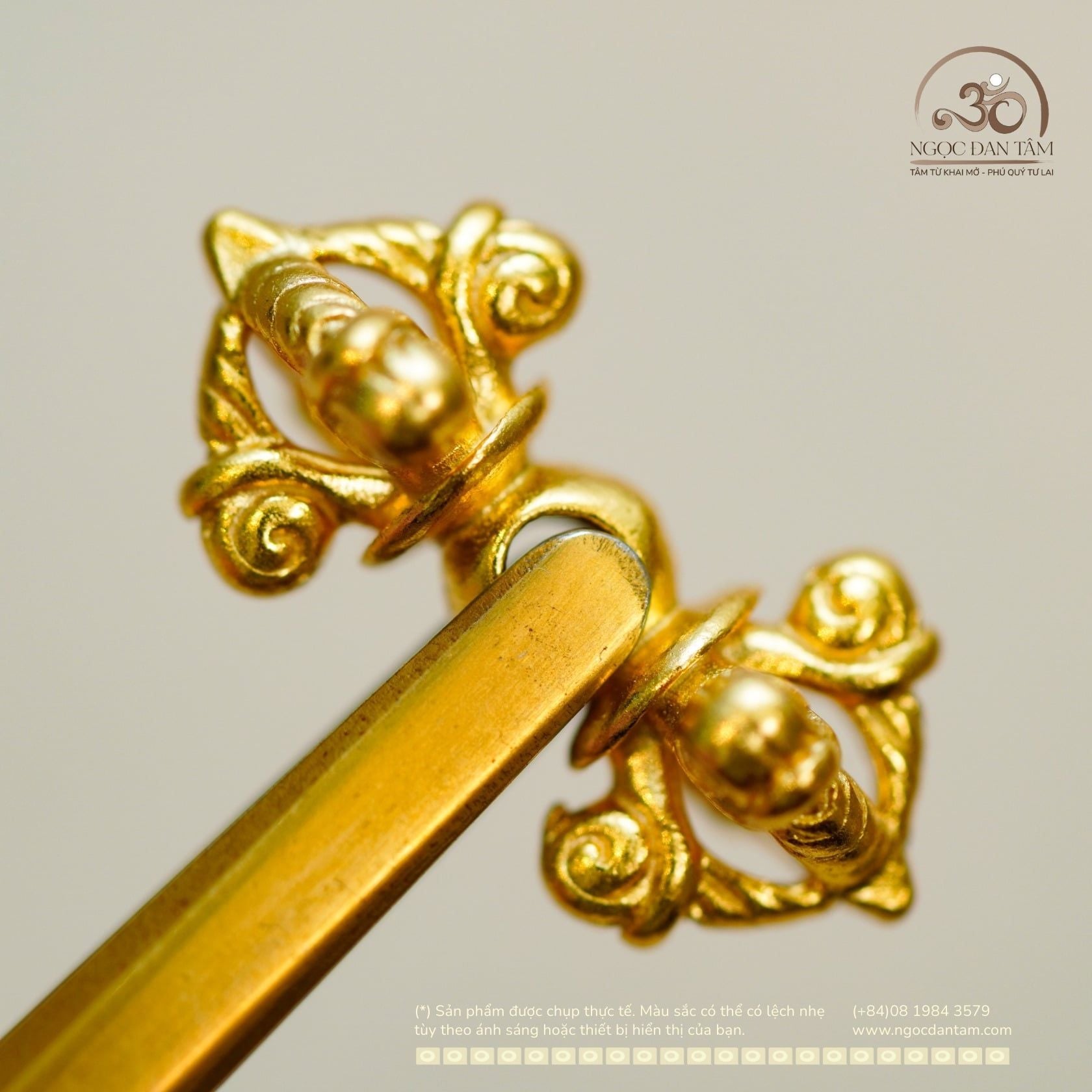  Chày Kim Cang Số 01 18,97mm - Bạc 925 Mạ Vàng Cao Cấp 