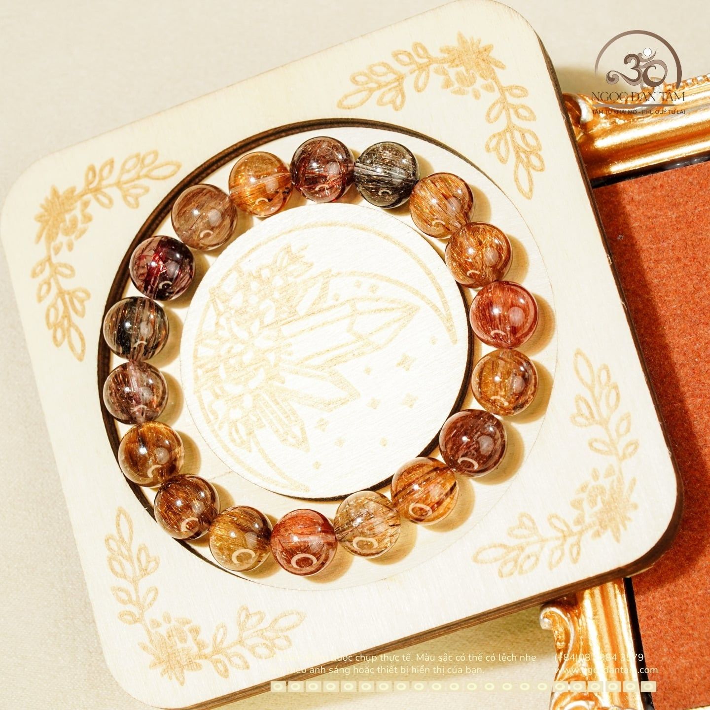  Vòng Tay Thạch anh tóc hỗn hợp VIP 10mm 7A 