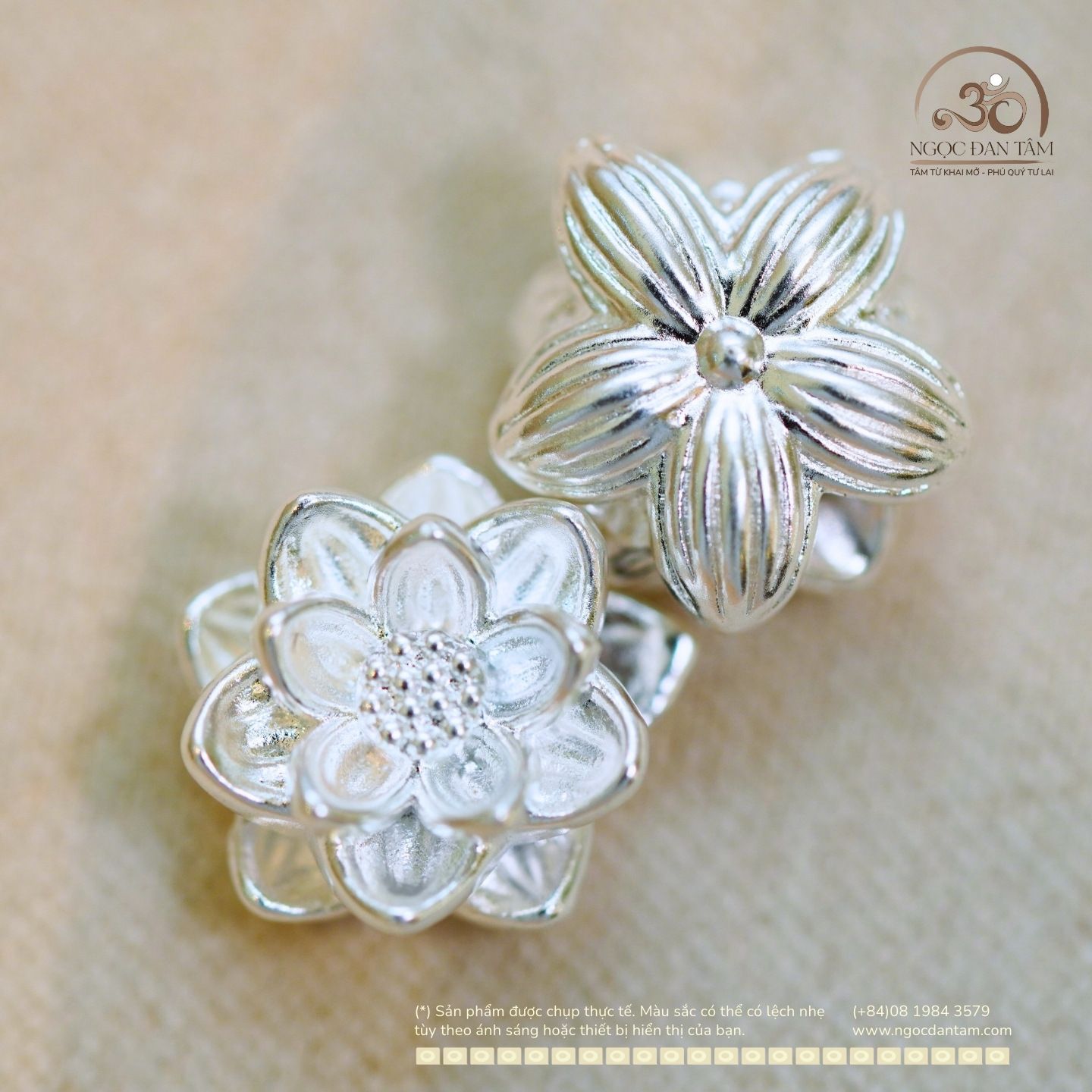  Hoa Sen Bạc 9.97mm - Bạc Cao Cấp 