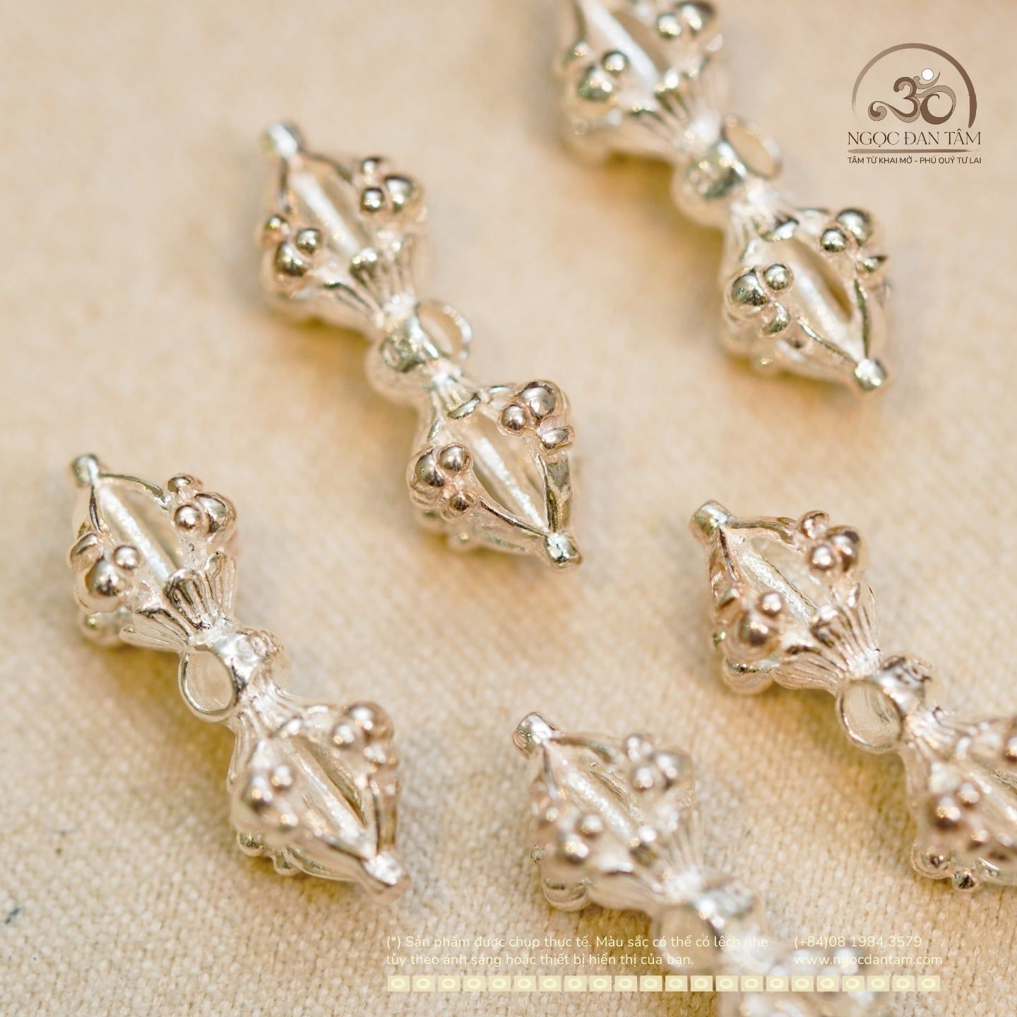  Chùy Kim Cang Bạc Trắng 925 