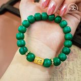  Vòng Tay Đá Howlite Lu Thống Phối Charm 10mm 