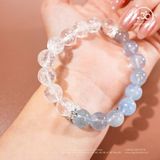  Vòng tay Liên Thủy (Aquamarine 10mm 3A & Thạch Anh Trắng 10mm 2A) 