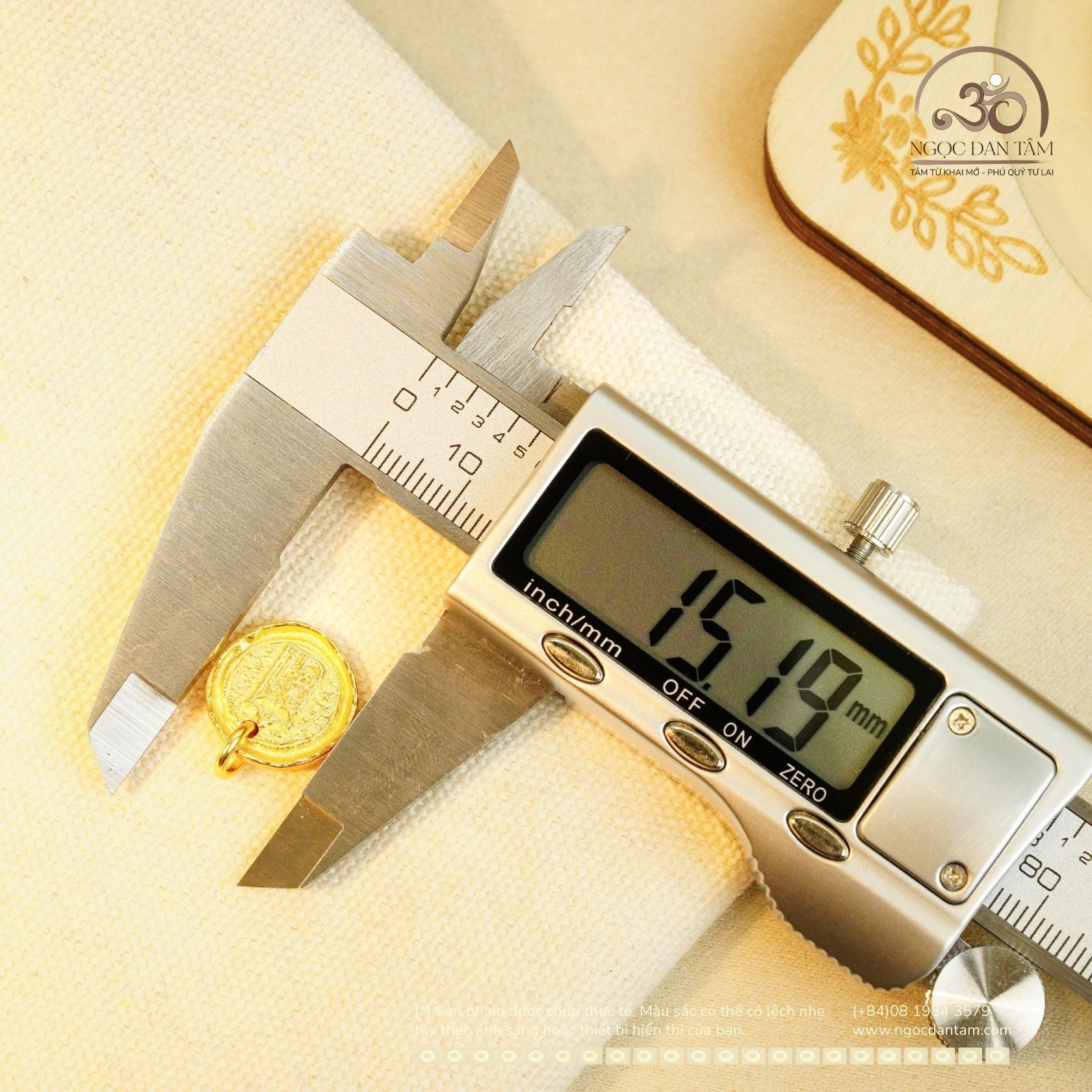  Mặt Dây Chuyền Tròn Đèn Vàng - Bạc 925 Mạ Vàng Cao Cấp 