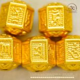  Charm Lục Giác Chú Om 10.44mm - Kim Loại Mạ Vàng Cao Cấp 