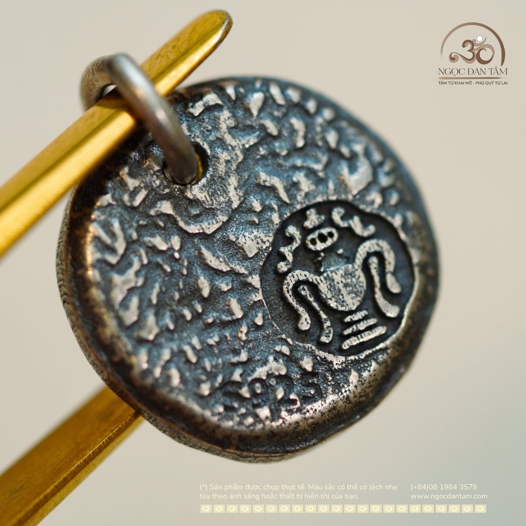  Charm Voi Thần 15,04mm - Bạc 925 Mạ Vàng Cao Cấp 