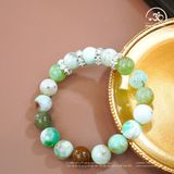  Cẩm Thạch Úc Charm Bạc Cỏ 3 Lá 10mm 2A 