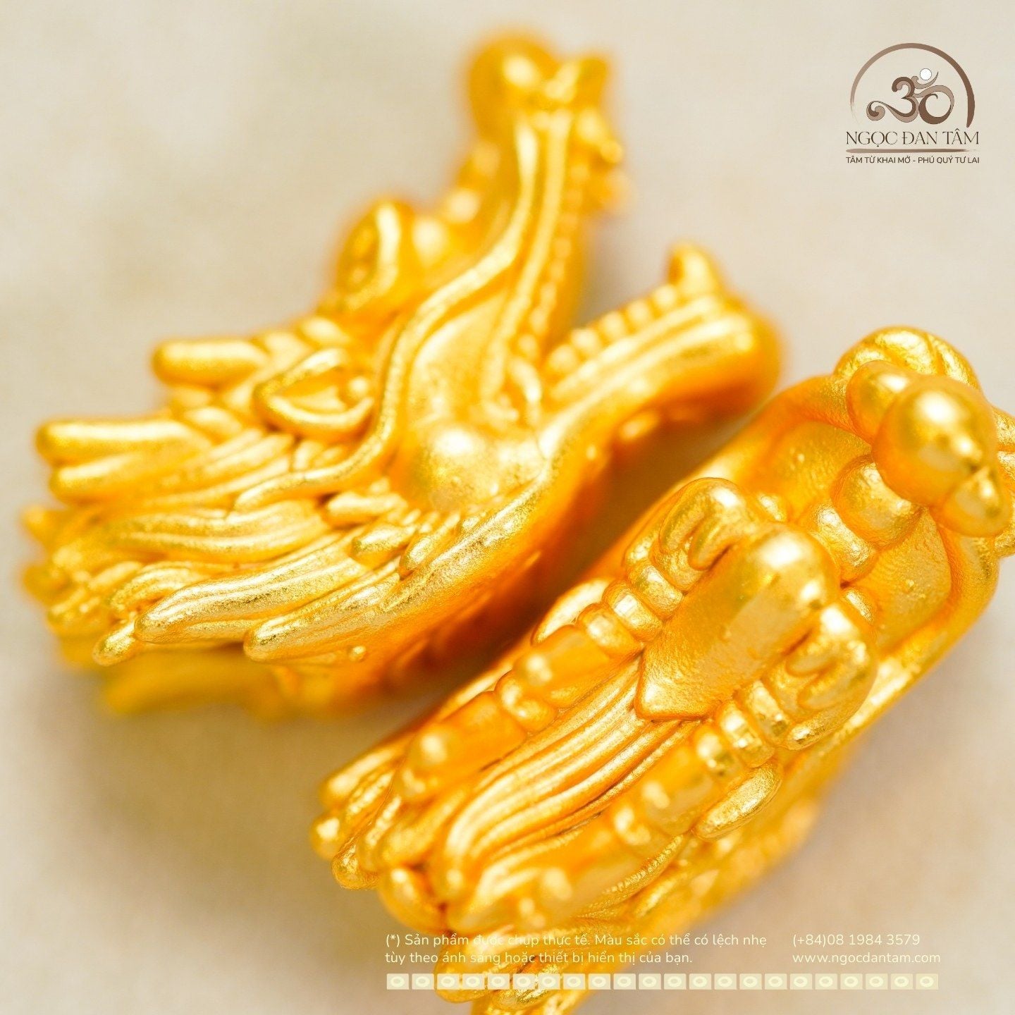  Charm Thần Long 18.65mm - Bạc 925 Mạ Vàng Cao Cấp 